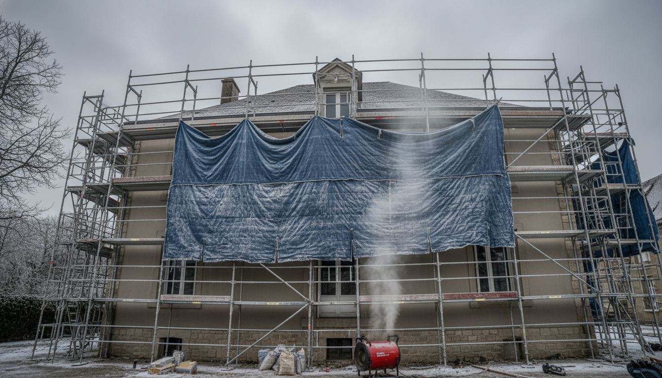 Ravaler une façade en hiver : c'est possible ?