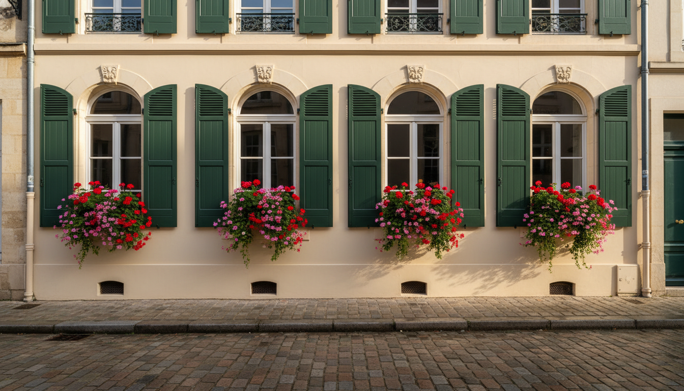 Façade fraîchement peinte d'une maison de caractère